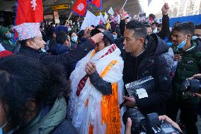 Nepali climber returns home after climbing Mount K2.